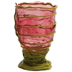 Pamono Pompitu II Vase - Clear Light Fuchsia And Matt Dust Green by Gaetano Pesce for Fish Design> Tabletop
