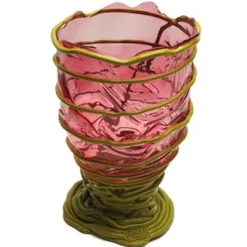 Pamono Pompitu II Vase - Clear Light Fuchsia And Matt Dust Green by Gaetano Pesce for Fish Design><noscript><img width=