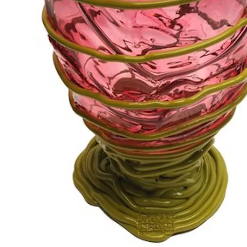 Pamono Pompitu II Vase - Clear Light Fuchsia And Matt Dust Green by Gaetano Pesce for Fish Design> Tabletop