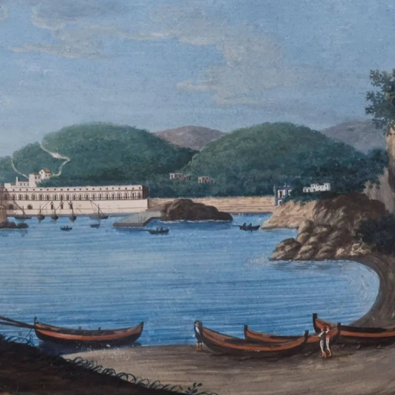 Clearance Pamono Ponza Island - Original Oil on Canvas - 18th century