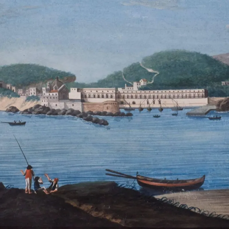 Clearance Pamono Ponza Island - Original Oil on Canvas - 18th century