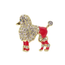 Pamono Poodle Brooch in Enamel and Zircons, Spain, 1970s> Brooches