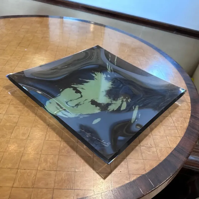 Outlet Pamono Pop Art Andy Warhol Self Portrait Square Glass Tray from Rosenthal, 1990s