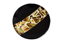 Pamono Pope T30 Black Murano Glass Plate by Stefano Birello for VeVe Glass><noscript><img width=