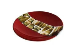 Outlet Pamono Pope T30 Red Murano Glass Plate by Stefano Birello for VeVe Glass