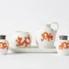 Pamono Porcelain and Silver Cruet Set from Thomas, 1930s, Set of 5