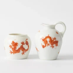 Pamono Porcelain and Silver Cruet Set from Thomas, 1930s, Set of 5