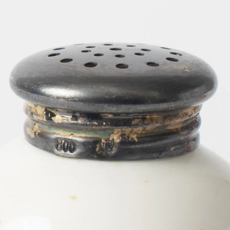Pamono Porcelain and Silver Cruet Set from Thomas, 1930s, Set of 5