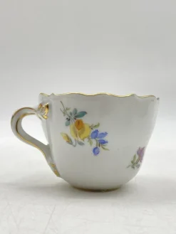 Discount Pamono Porcelain Coffee Cup and Saucer with Gold Rims from Meissen, Set of 2