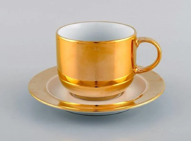 Pamono Porcelain Coffee Service from Langenthal, Switzerland, 1930s, Set of 6> Coffee & Tea Service
