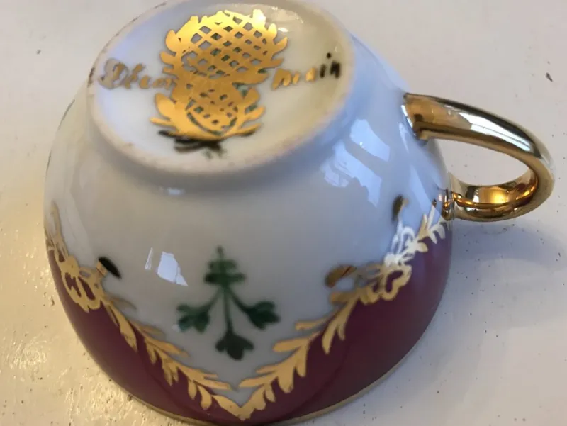 Pamono Porcelain Cup and Saucer from Bavaria, 1950s, Set of 2> Coffee & Tea Service