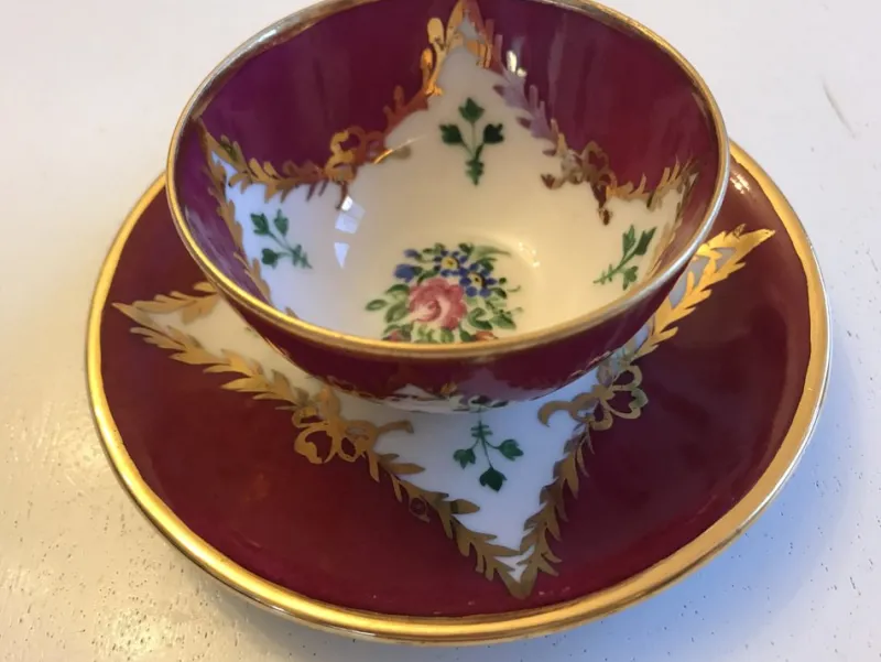 Pamono Porcelain Cup and Saucer from Bavaria, 1950s, Set of 2> Coffee & Tea Service