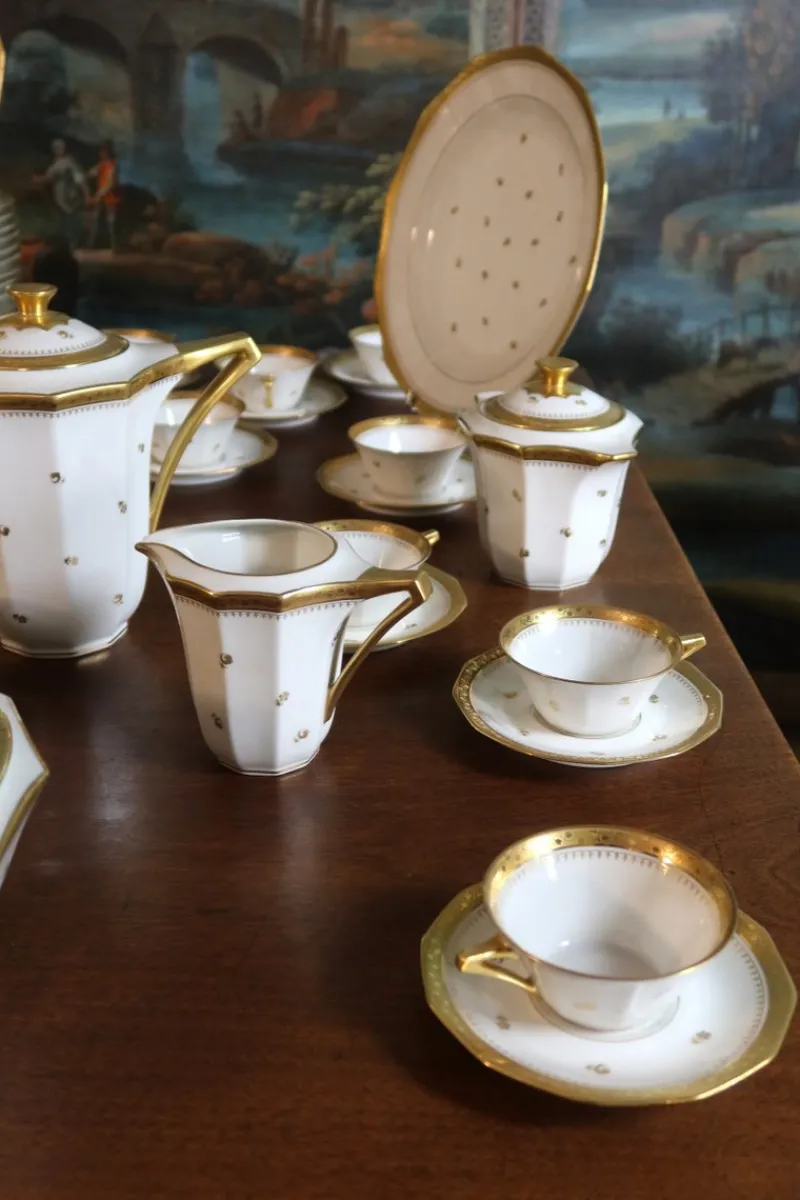 Pamono Porcelain Dinner Service from Limoges, 1950s, Set of 109> Dinner Plates & Bowls