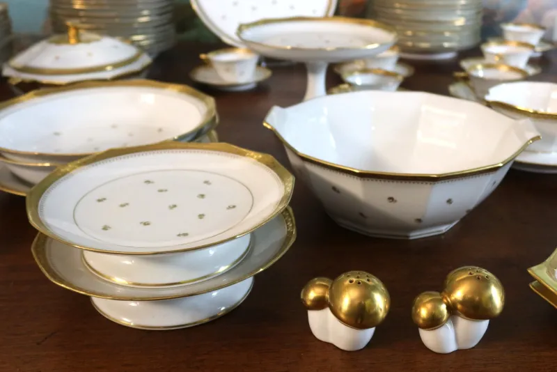 Pamono Porcelain Dinner Service from Limoges, 1950s, Set of 109> Dinner Plates & Bowls