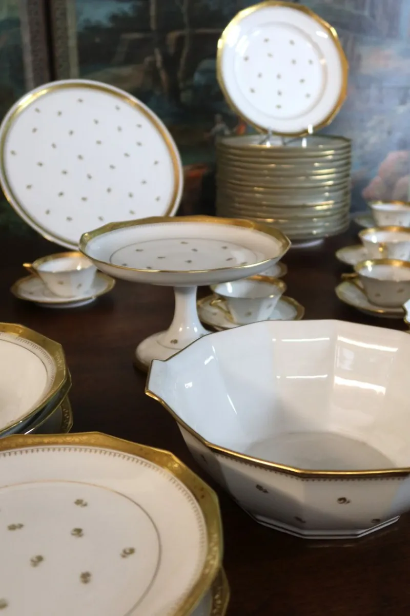 Pamono Porcelain Dinner Service from Limoges, 1950s, Set of 109> Dinner Plates & Bowls