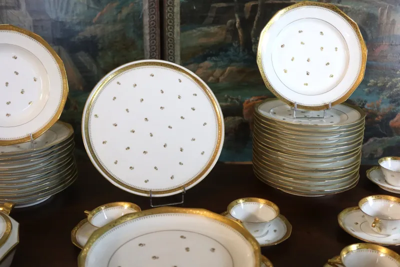 Pamono Porcelain Dinner Service from Limoges, 1950s, Set of 109> Dinner Plates & Bowls