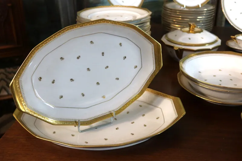 Pamono Porcelain Dinner Service from Limoges, 1950s, Set of 109> Dinner Plates & Bowls