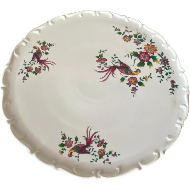 Outlet Pamono Porcelain Dish with Birds and Flowers Decor from Royal Tettau, Bavaria, Germany