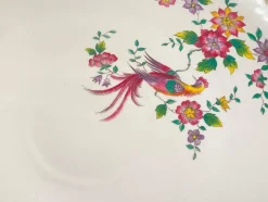 Outlet Pamono Porcelain Dish with Birds and Flowers Decor from Royal Tettau, Bavaria, Germany