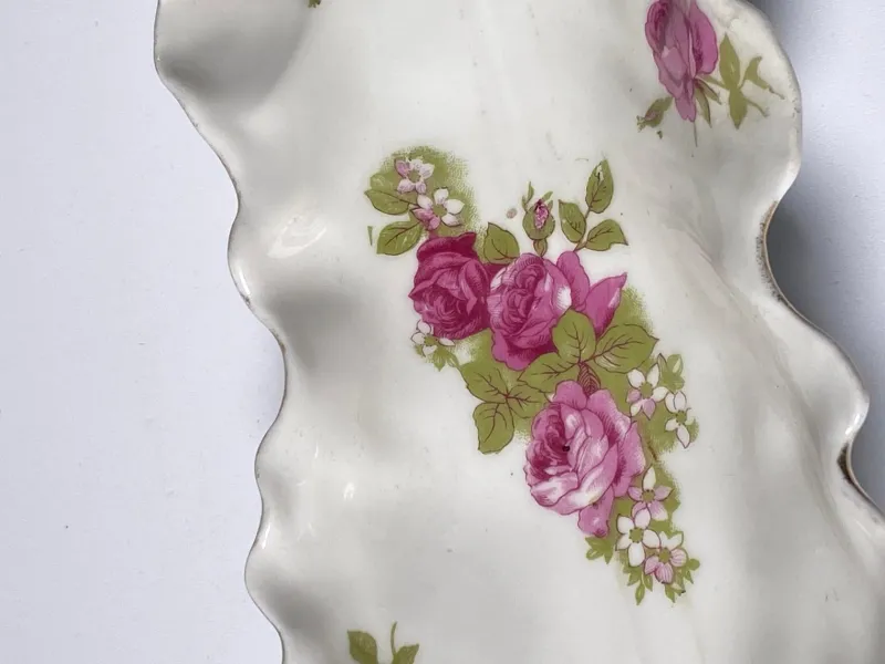 Online Pamono Porcelain Dish with Roses, Limoges, France, 1970s