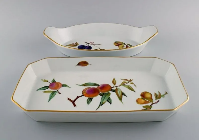 Best Pamono Porcelain Evesham Serving Dishes from Royal Worcester, England, 1960s, Set of 2