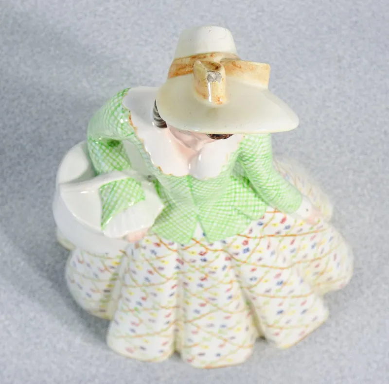 Pamono Porcelain Figurine of Lady from Keramos, Turin, Italy, 1900s> Vases