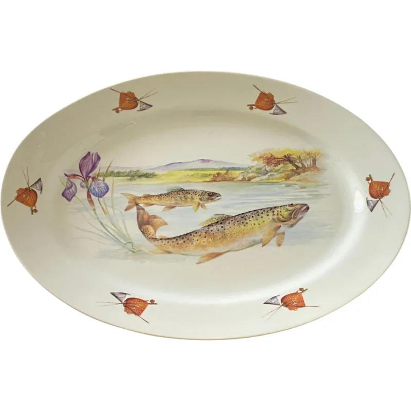 Clearance Pamono Porcelain Fish Dish from Limoges, France, 1960s