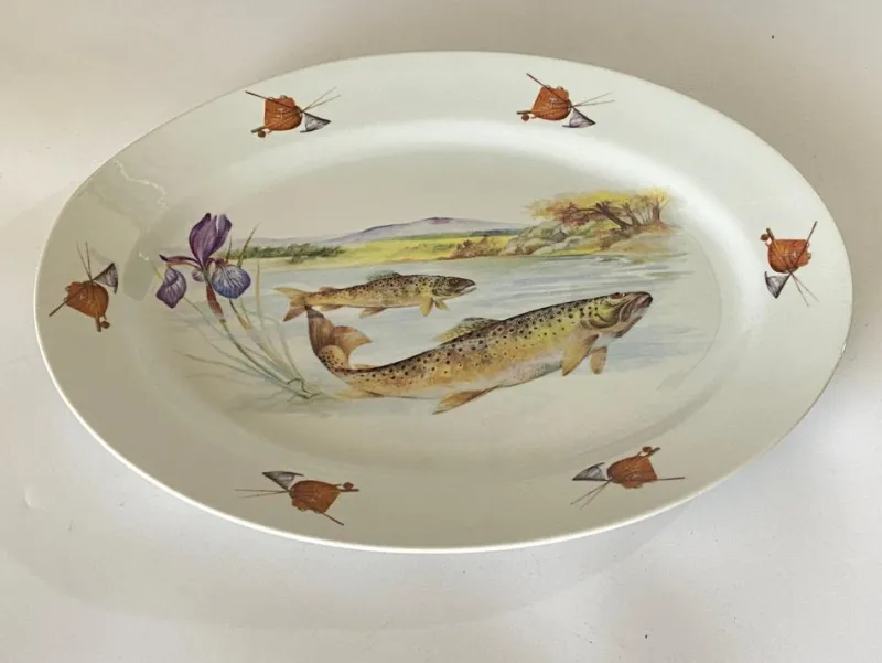 Clearance Pamono Porcelain Fish Dish from Limoges, France, 1960s