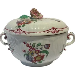 Pamono Porcelain Lidded Tureen with Floral Decor by Richard Ginori, Italy, 18th Century> Serving Dishes