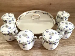 Pamono Porcelain Limoges Cream Pots by Théodore Haviland, 1900, Set of 6><noscript><img width=