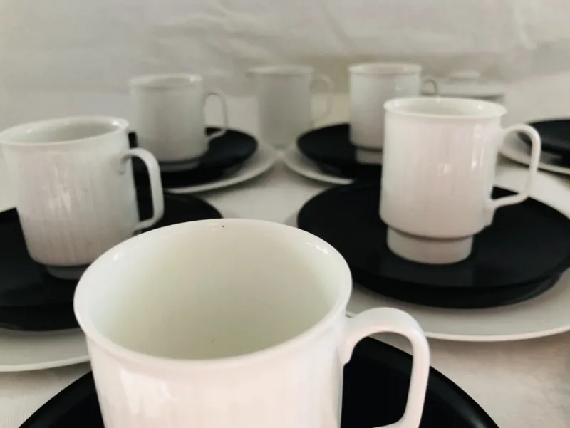 Hot Pamono Porcelain Noire Mocha Service by Tapio Wirkkala for Rosenthal, 20th Century, Set of 22