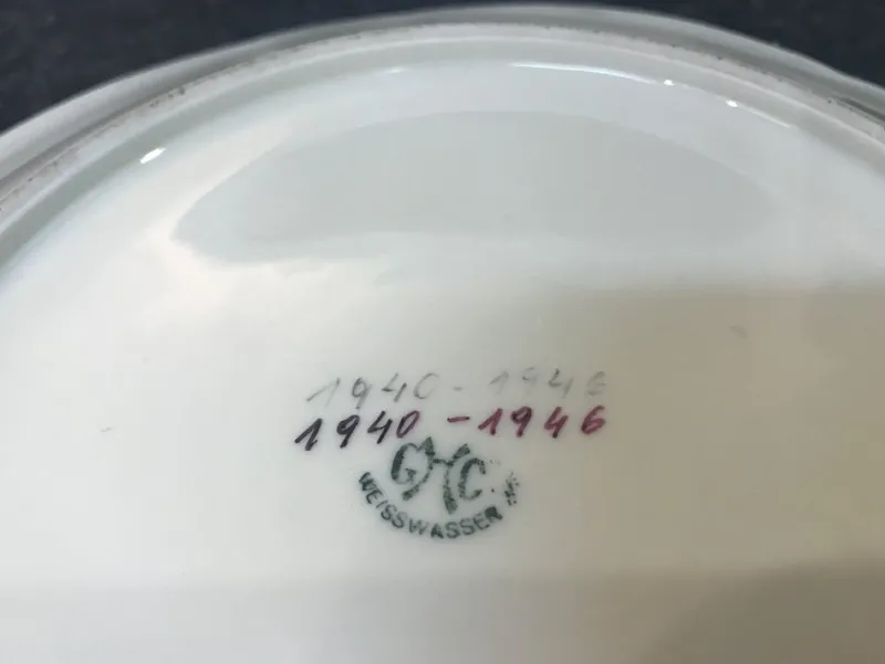Pamono Porcelain Plate from Weisswasser GCH, 1940s> Dinner Plates & Bowls