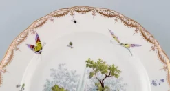Sale Pamono Porcelain Plate with Hand-Painted Birds and Insects from Meissen