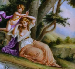 Discount Pamono Porcelain Plate with Nymph and Cherub Decor from Royal Vienna, 1890s