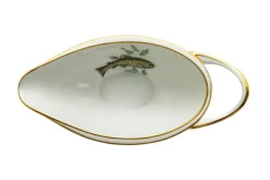 Clearance Pamono Porcelain Plates and Sauce Boat Fish Decoration from Limoges, 1980s, Set of 13