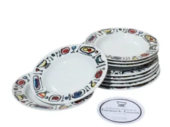 Hot Pamono Porcelain Plates by Emanuele Luzzati for Arteprima, 2010s, Set of 10