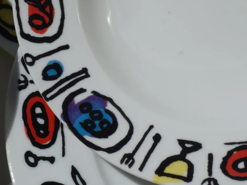 Hot Pamono Porcelain Plates by Emanuele Luzzati for Arteprima, 2010s, Set of 10