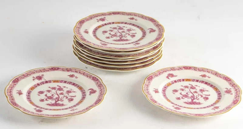 Pamono Porcelain Plates by Theodore Haviland, Set of 9> Dinner Plates & Bowls