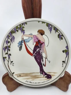 Pamono Porcelain Plates with Art Deco Decor from Villeroy & Boch, 1980s, Set of 4><noscript><img width=