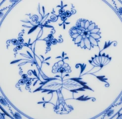 Discount Pamono Porcelain Plates with Blue Onion Pattern, Meissen, Germany, Set of 5