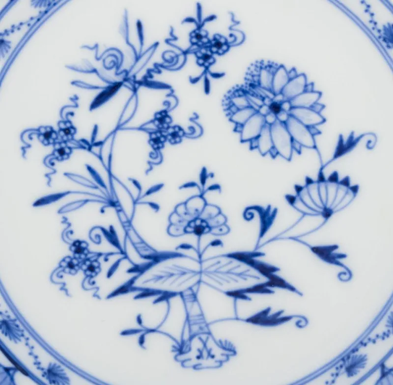 Discount Pamono Porcelain Plates with Blue Onion Pattern, Meissen, Germany, Set of 5