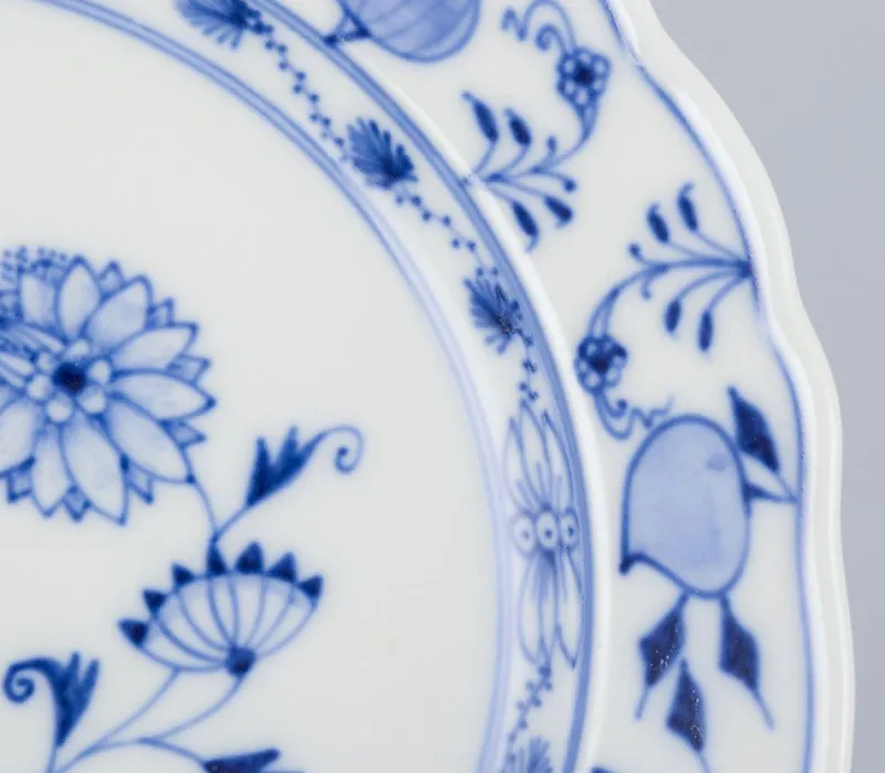 Discount Pamono Porcelain Plates with Blue Onion Pattern, Meissen, Germany, Set of 5