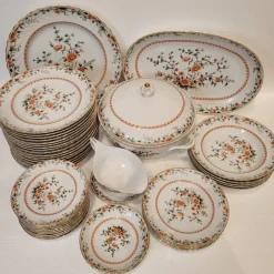 Pamono Porcelain Tableware from Quinta Nova, Portugal, 1960s, Set of 43><noscript><img width=