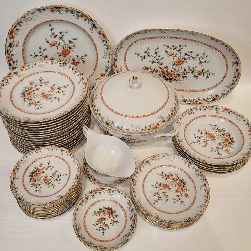 Pamono Porcelain Tableware from Quinta Nova, Portugal, 1960s, Set of 43> Dinner Plates & Bowls