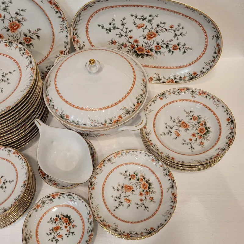 Pamono Porcelain Tableware from Quinta Nova, Portugal, 1960s, Set of 43> Dinner Plates & Bowls