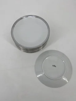 Pamono Porcelain Tableware Service Friedrichstrasse 4042 with Platinum Rim by Hans Theo Baumann for Rosenthal, Germany, 1970, Set of 40><noscript><img width=