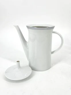 Pamono Porcelain Tableware Service Friedrichstrasse 4042 with Platinum Rim by Hans Theo Baumann for Rosenthal, Germany, 1970, Set of 40><noscript><img width=