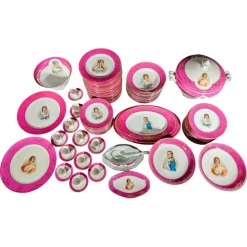 Best Pamono Porcelain Tableware with Napoleon Pirkenhammer, 1880, Set of 82