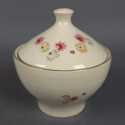 New Pamono Porcelain Tea Service with White and Gold Flowers from Stadtlengsfeld, 1970s, Set of 23