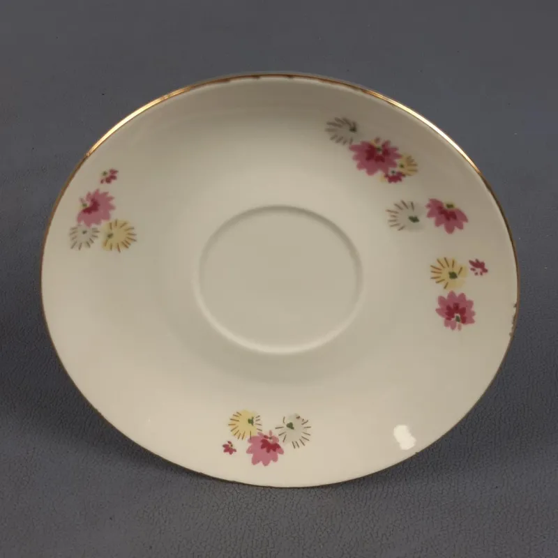 New Pamono Porcelain Tea Service with White and Gold Flowers from Stadtlengsfeld, 1970s, Set of 23